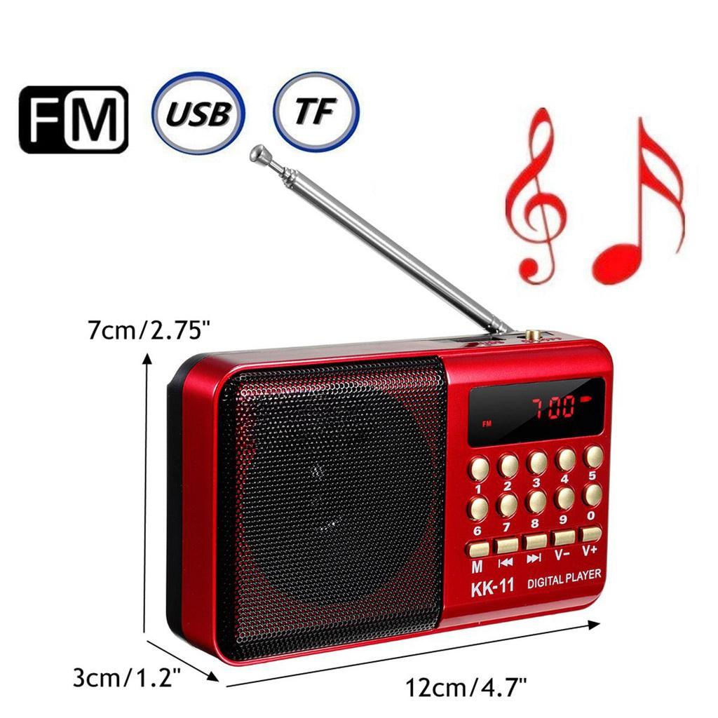 DC 5V USB Portable Radio Handheld Digital FM TF MP3 Music Player Speaker Rechargeable Wireless Recording
