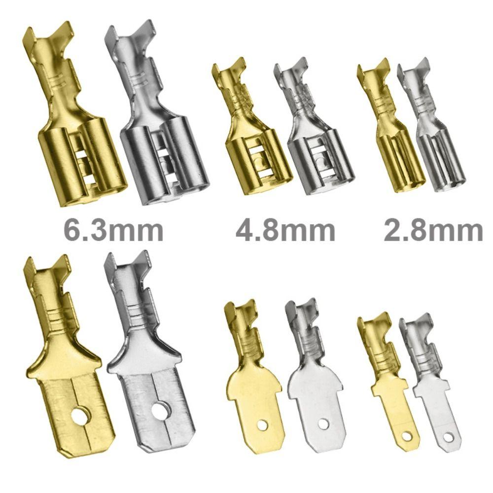 50Pcs with Transparent Insulating Sleeves Spade Terminals Female/Male Crimp Terminals
