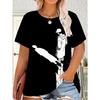 Fashion Women's Crew Neck Short Sleeve 3D Casual Color Printing Casual Short Sleeve Crew Neck T-Shirt