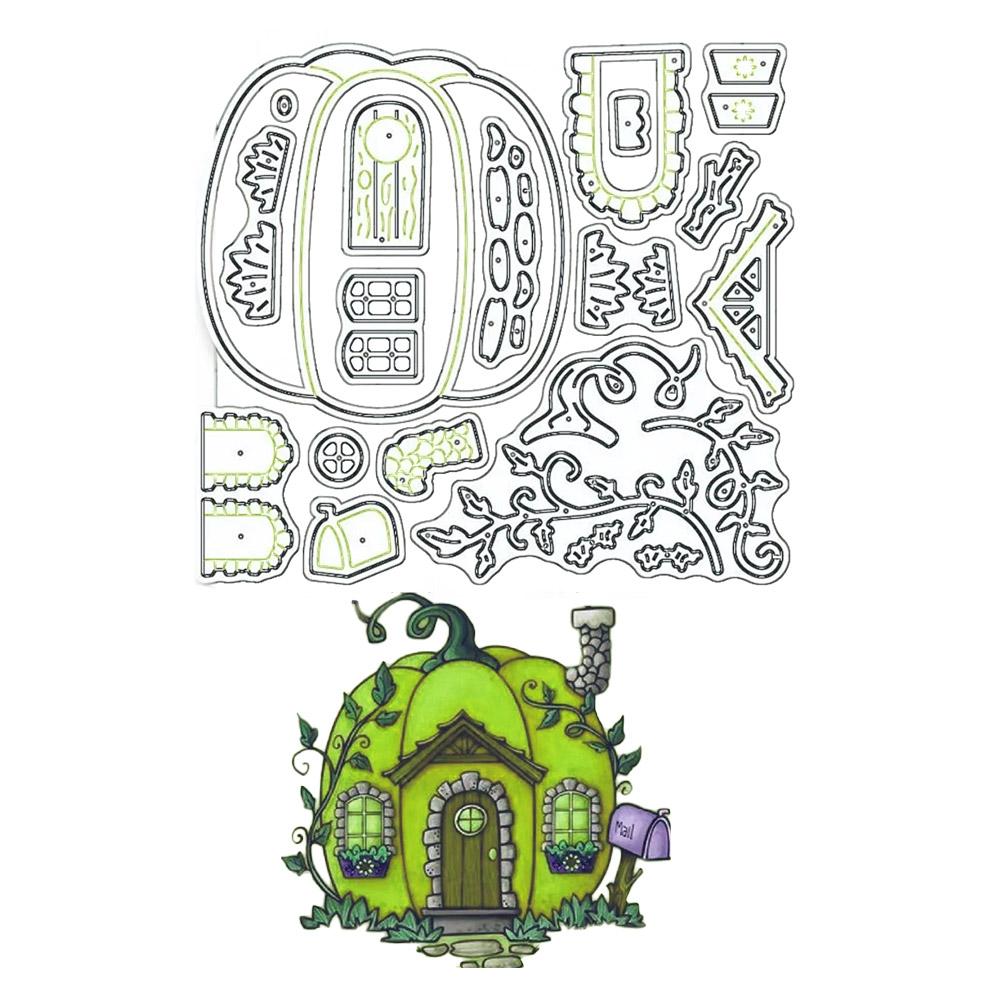 

Набор штампов Тыквенный домик металлические штампы для DIY Happy шаблон для скрапбукинга для детского сада A1E5