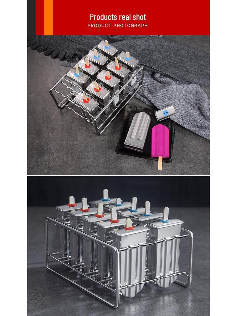 Ensemble de moules à glace en acier inoxydable pour bâtonnets glacés DIY