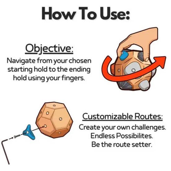 1/2 Conjuntos Bloco de Boulder Artesanal Treino de Escalada de Força de Precisão Bola de Boulder Alívio de Estresse Simulação de Escalada Rocha de Boulder 3D de Madeira
