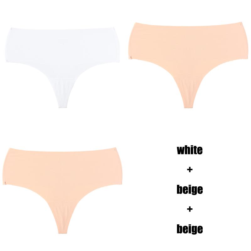 CINOON 3Pcs/Lot Temptation Panties Women Traceless Ice Silk Underwear Sexy High Waist G String Thong Comfortable Bikini Female Lingerie