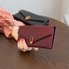 Ekte skinn lange damelommebøker Myk 100% kalveskinn konvoluttlommebok for damer Mote Hasp-veske Clutchveske Merket Billfold