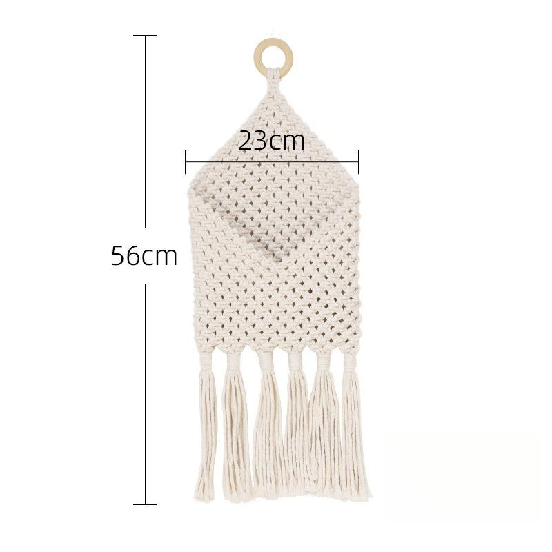 Storage Net Pocket Tapestry Wall Decor Bohemian Cotton Rope Woven Hanging Storage Net Bag Tapestry For Living Room