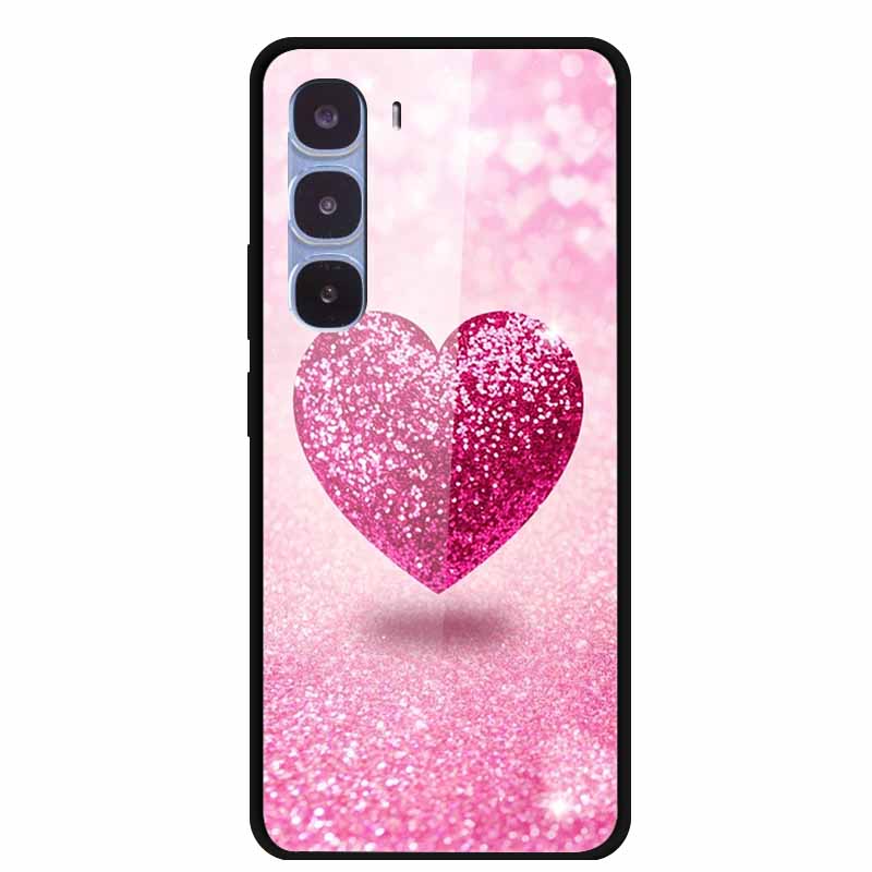 Funda de Lujo Para Infinix Hot 60 Pro X6885 Cubierta de Cristal Templado para Fundas de Teléfono Infinix Hot 60 Pro Animales de Moda Protectora Funda