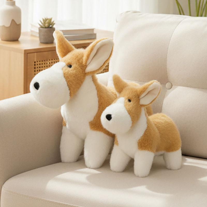 2030Cm Cute Standing Puppy Dog Doll Plush Toy Stuffed Corgi Fox Terrier Golden Retriever Animal Plushie Birthday Gift