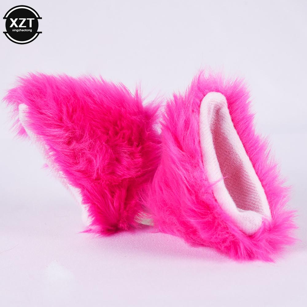 Stylingová nálepka na helmu Cosplay dekorace Příslušenství k helmě 2ks/pár Roztomilá motocyklová helma Dekor plyšové kočičí uši