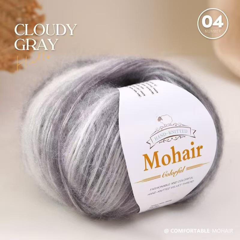 Silk Mohair Gradient Yarn for Hand-Knitted Shawls and Sweaters