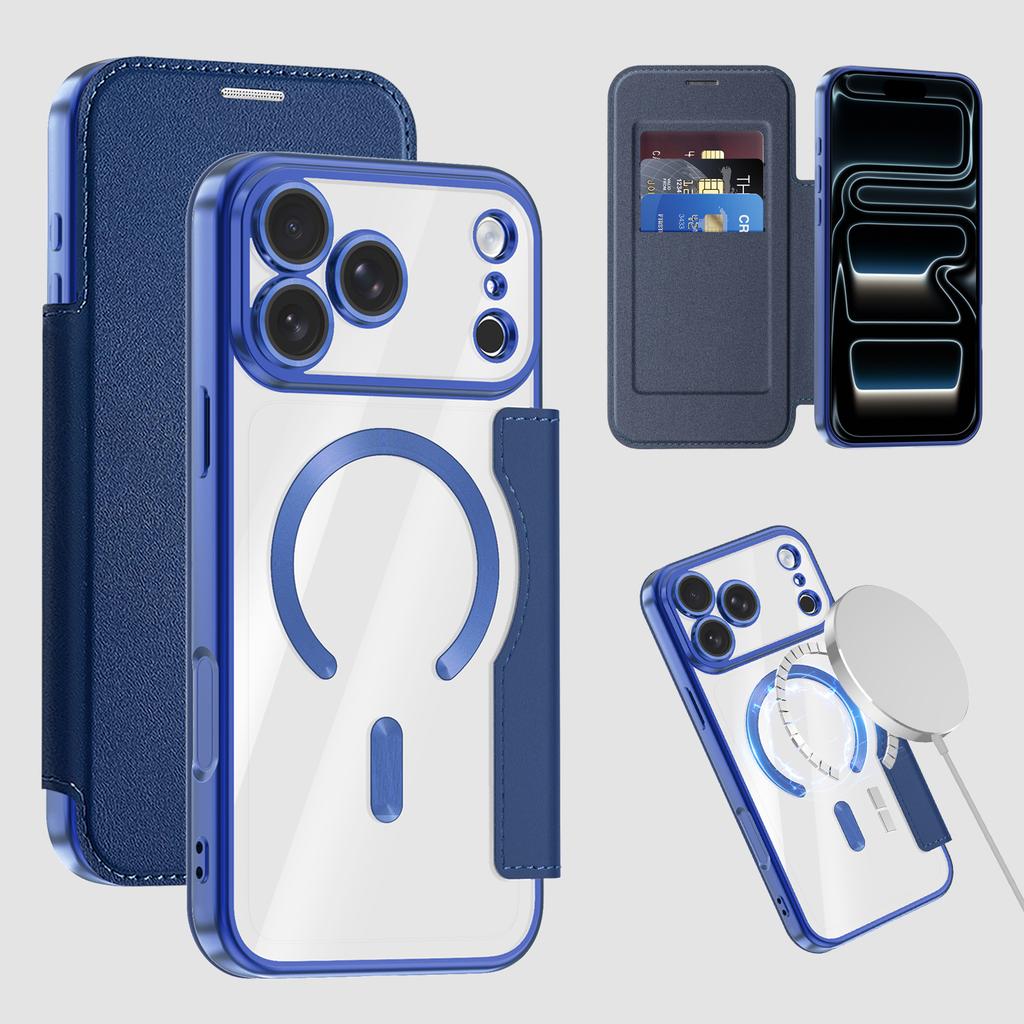 Magnetic Flip Card Slot Wallet Leather Phone Case Case for iPhone 18 Pro max 17 16 15 14 13 Shockproof For Magsafe RFID Cover