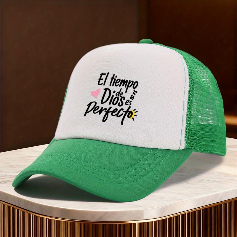 Gods Timing Is Perfect Spanish Phrase Trucker Hat Polyester Mesh Adjustable Casual Baseball Cap Gift