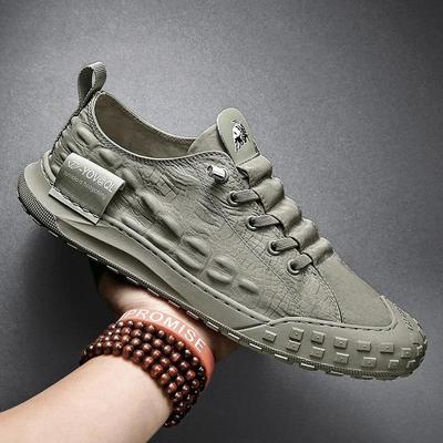 Mode Slipper für Herren Schuhe Lässige vulkanisierte Sneaker Trend Koreanische Herrenschuhe Leder Slipper Herren Bootsschuhe Mokassins 2024