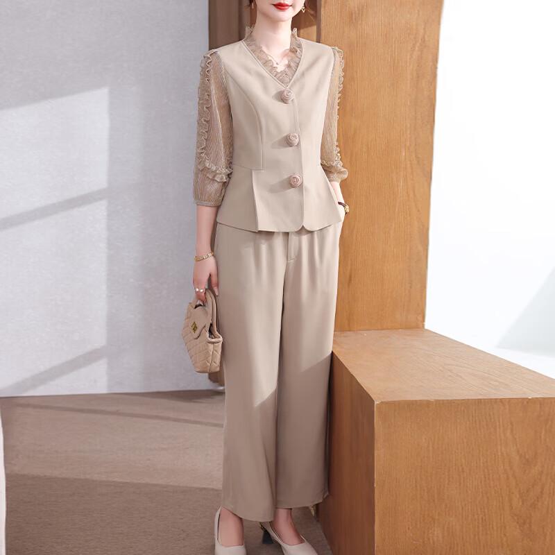Elegant Women s Summer Chiffon Two-Piece Set XL