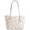 Fiona 24 Logo Stampato Chiusura a Zip Tela Rivestita Borsa Tote Donna Tote Oro Gesso CW397-IMCAH