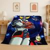 Retro Cartoon UFO Roboter Grendizer Anime Flanelldecke Weiche Warme Überwurfdecke für Schlafzimmer Wohnzimmer Bett Reise Picknick Geschenk