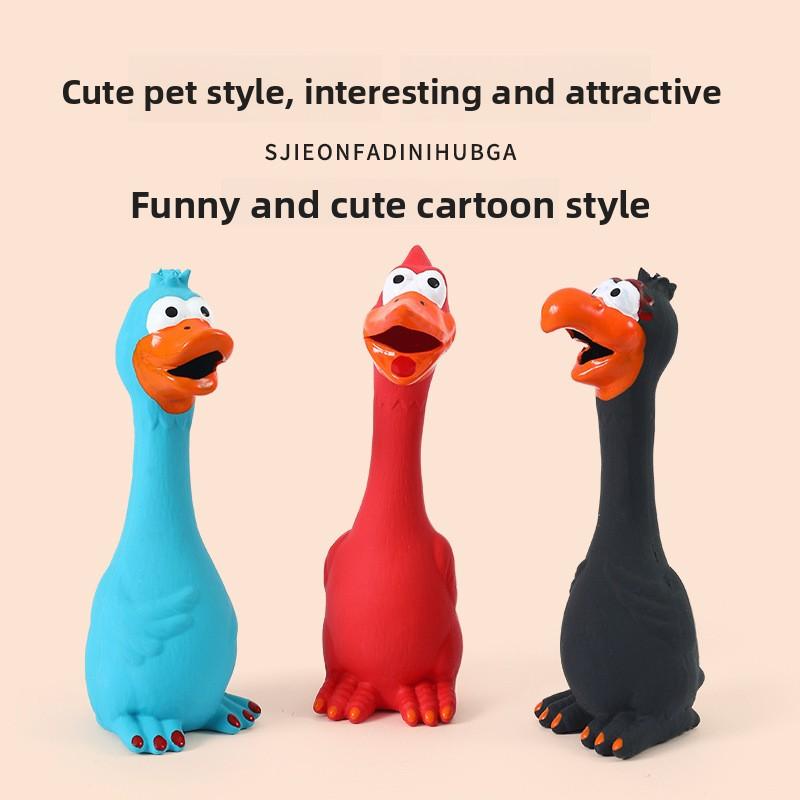 Vocalizing Latex Screaming Chicken Pet Toys, Durable Teething Latex Venting Chicken Pet Products
