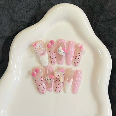 24pcs Nail Pieces Wearable Nails Ice Transparent False Nails 2ml
