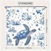 1pc Ocean-Themed Shower Curtain with Turtle Design, 70.8x70.8 Inch, Durable Polyester, Easy to Clean, Includes 12 Hooks - Ideal