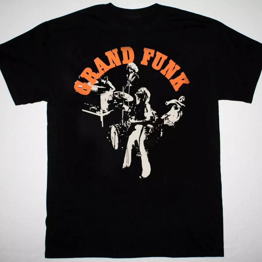 Vtg Grand Funk Railroad Live In Tour Cotton Black Shirt All Size For Men Unisex T-Shirt S