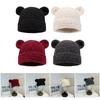 Multiuse Thicken Hat with Bear Ears Winter Warm Brimless Hat Windproof Skull Hat for Outdoor Cycling Camping