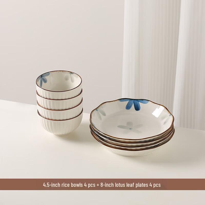 

ZISIZ Japanese Dark Blue Ceramic Dinnerware Set