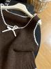 Women's French Color Block Bow Knit Vest - 2026 Autumn Sleeveless Layering Top