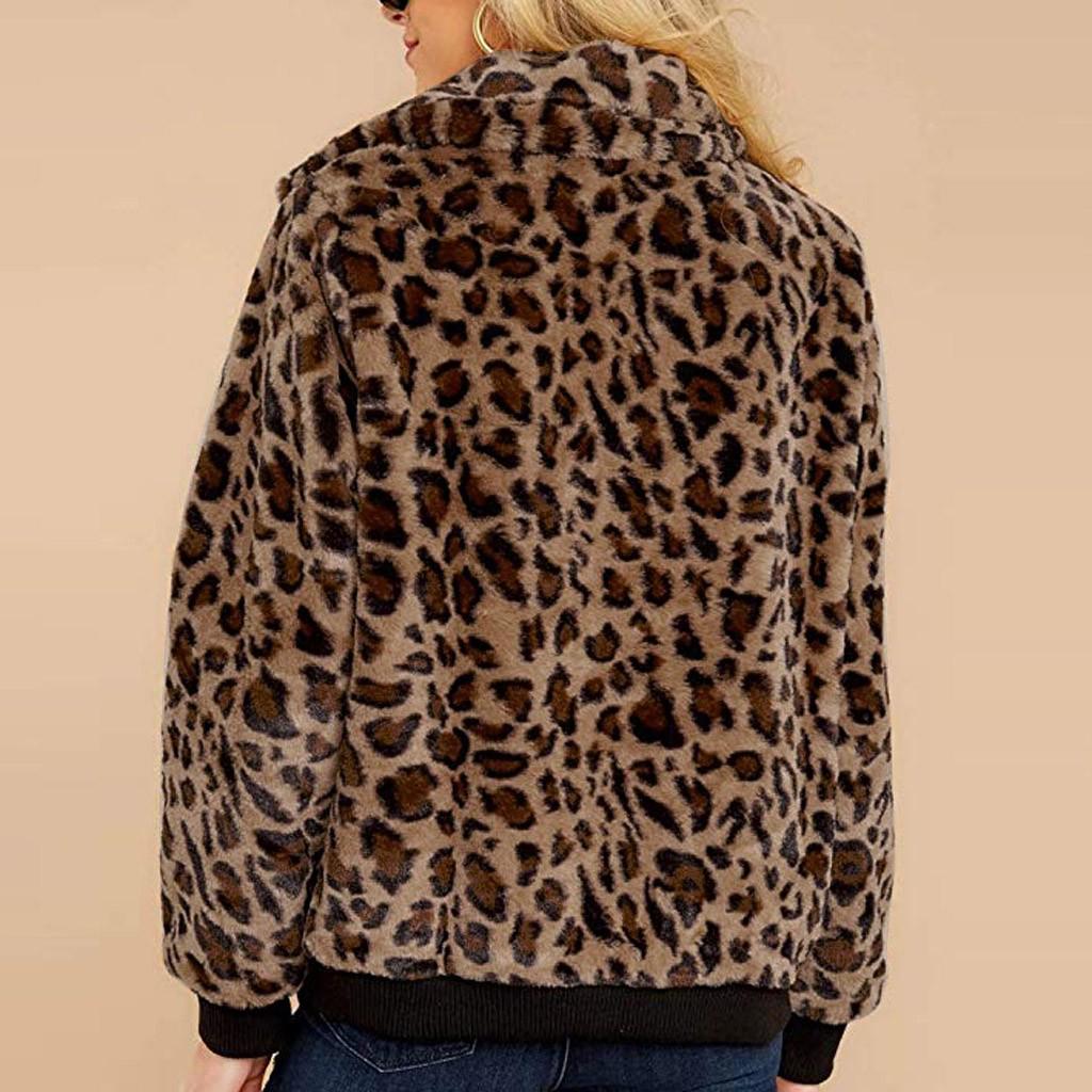 leopard print fuzzy coat