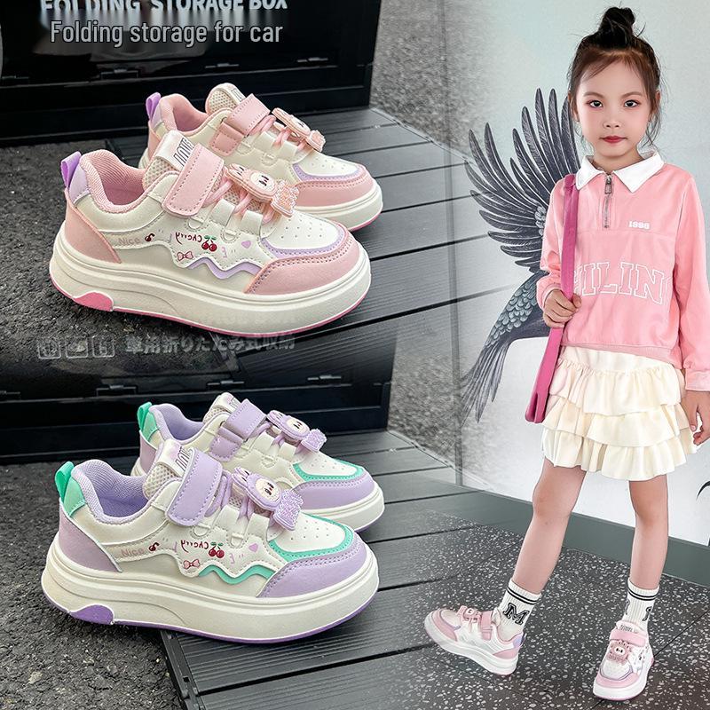 2025 Autumn Girls' Casual Princess Sneakers - Soft Sole Sports Shoes for Middle and Big Kids