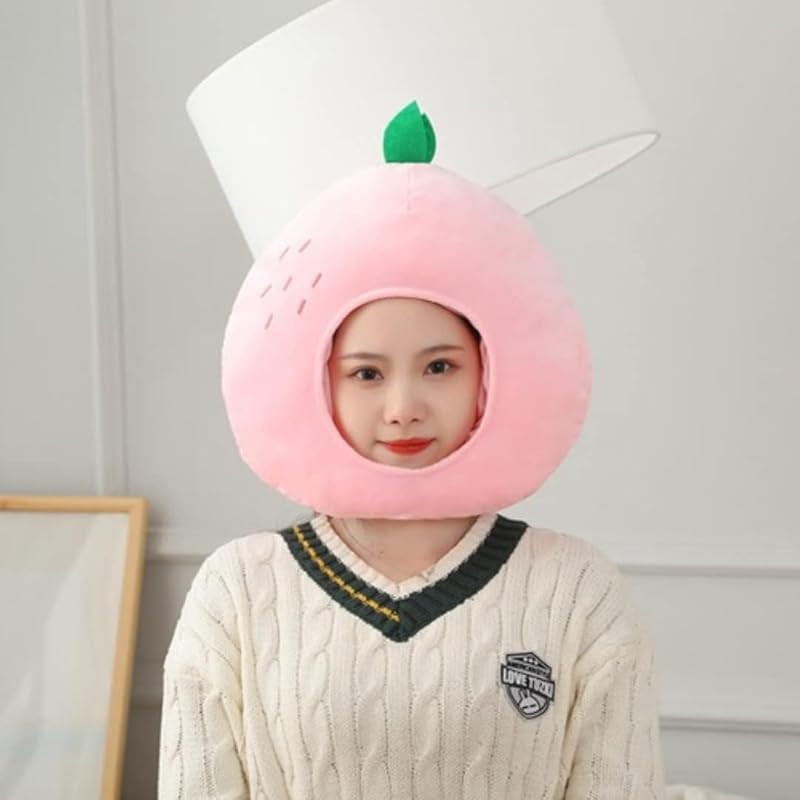 Плюшевая фруктовая шапка-шлем Забавная новинка Подушка для сна Игрушка Набитая шапка Фото реквизит Теплые аксессуары для косплея