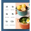 1 Pcs Noodle Bowl Microwave-Heatable Stockpot Stainless Steel Bowl Tableware Modern Double Ear Soup Bowls With Lid Candy Color