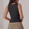 European & American Style Sleeveless Square Neck Crop Top - Casual Hot Girl Vest