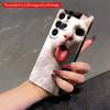 2DFlat Samsung Phone Case White Cat with Blue Eyes and Tongue Out Applicable To Galaxy S23 S24 S25ULTRA S26 A12 A14 A15 A16 A54 A55