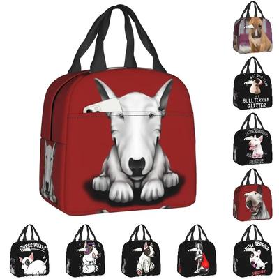 Bull Terrier Inglese Borsa Termica per Pranzo Isolata Donna Animale Animale Domestico Cucciolo Contenitore Riutilizzabile per Pranzo Scatola Multifunzione per Cibo