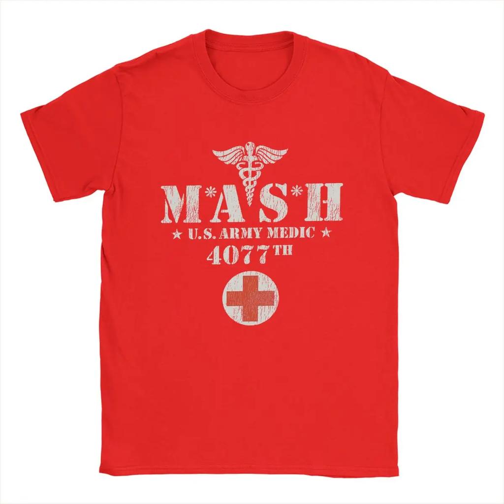 Novelty Mash 4077 TV Show T-Shirts Round Neck Pure Cotton T Shirt Short Sleeve Tee Shirt Gift Idea Clothing