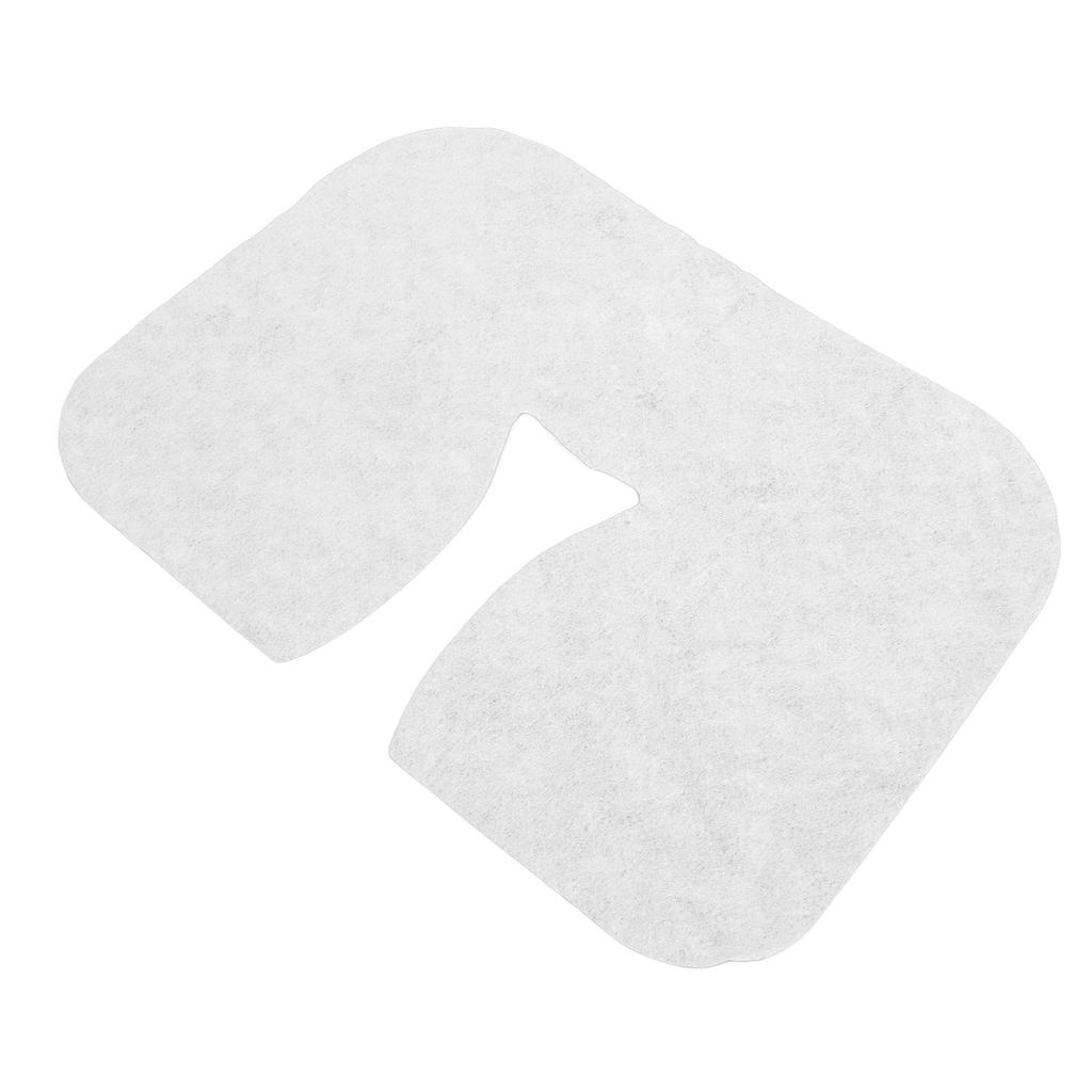 100pcs Disposable Face Rest Cover U Shaped Hollow Breathable Nonwoven Massage Face Rest Cover for SPA Clubs Baths