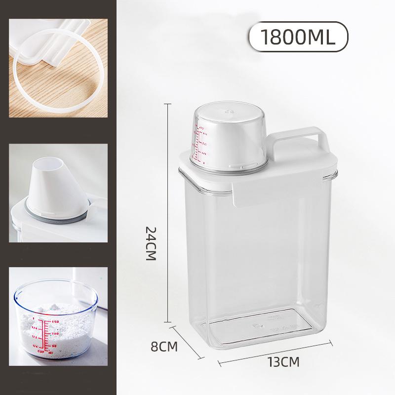 1100/1800/2300 ml nachfüllbarer Waschmittelspender, leerer Tank für Pulverweichmacher, Bleichmittel, Vorratsbehälter mit Etiketten