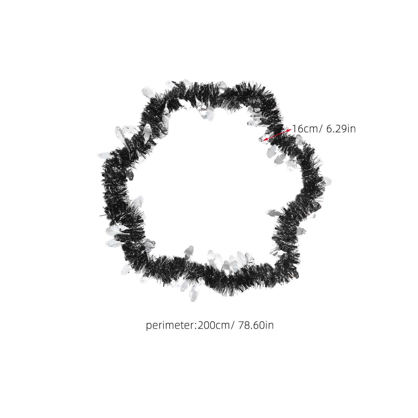 

5Pcs Halloween Decorations Tinsel Garland 6.56ft Shiny Metallic Twist Cat Style Hanging for Home Indoor Outdoor Party Festive срібний
