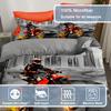 Desert Motorcycle Racing Duvet Cover Set - Breathable Soft Polyester Bedding with Zip Closure for All Seasons