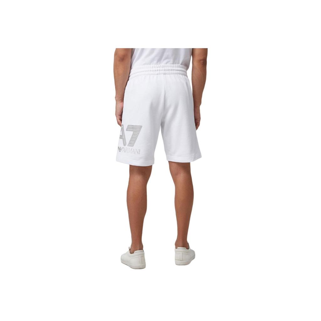 Emporio Armani EA7 Logo Drawstring Low Waist Casual Shorts Men shorts White 3DPS76-PJSHZ-1100