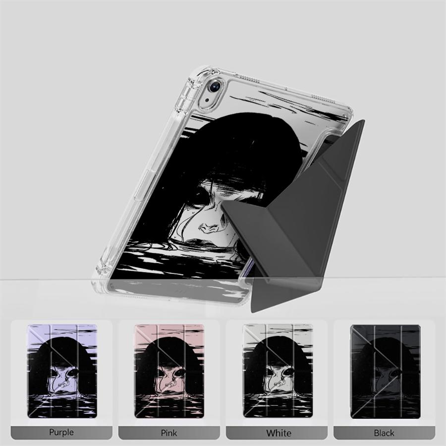 Étui pour Tablette Pour iPad Mini 6 7 Air 4 5 M3 M2 1 2 M4 11pouces Pro 11ème 10ème 9ème 8ème 7ème 12.9pouces Pro 2025 Housse à Support Pliable en Y J-Junj