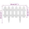 Lawn Edging 25 Pcs White 10 M PP