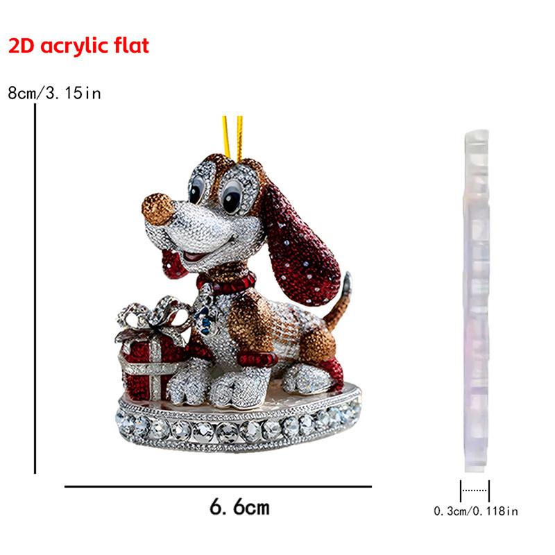 

Christmas Pendant Acrylic 2D Cartoon Santa Claus Snowman Animal Pet Festive Hanging Ornaments For Xmas Tree Decor 09