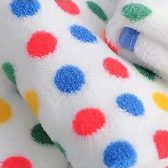 5Pcs Dish Towel Rainbow Dot Coral Velvet Rags Super Soft Absorbent Microfiber Towels Kitchen Drying Hands Tableware