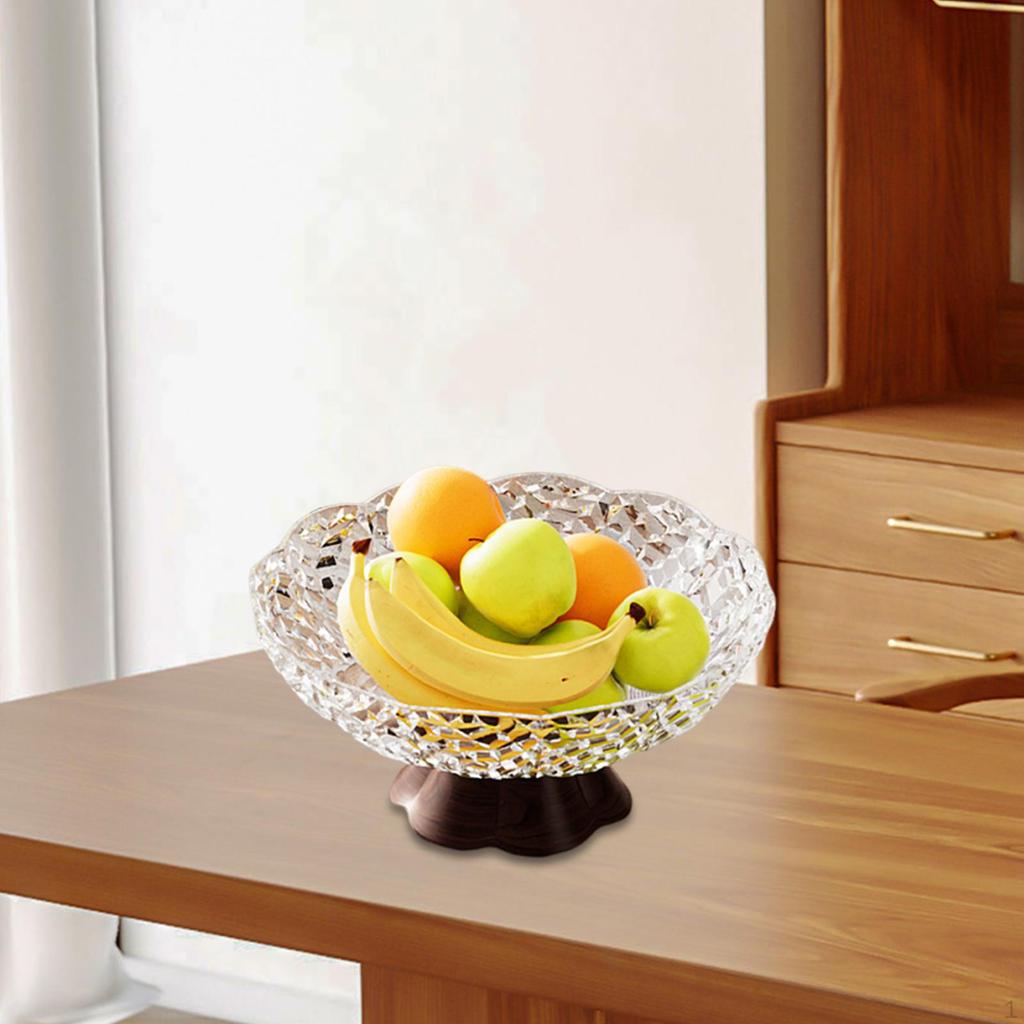 Fruit Bowl Footed Tray Drain Household Kitchen Counter Table Centerpiece Decor for Candies