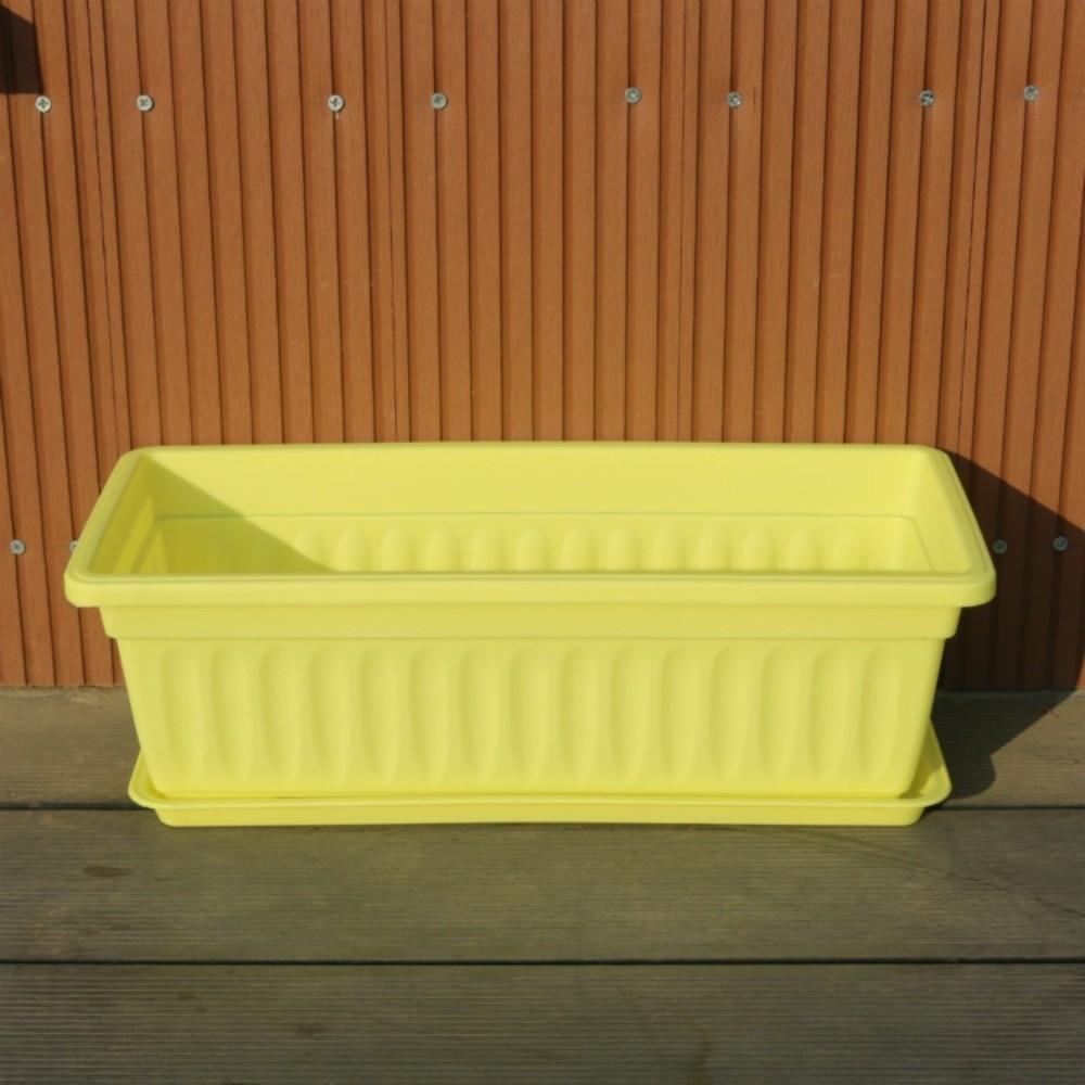 Colorful Rectangular Flower Pot With Tray Plant Pot Quality Garden Planter  Patio