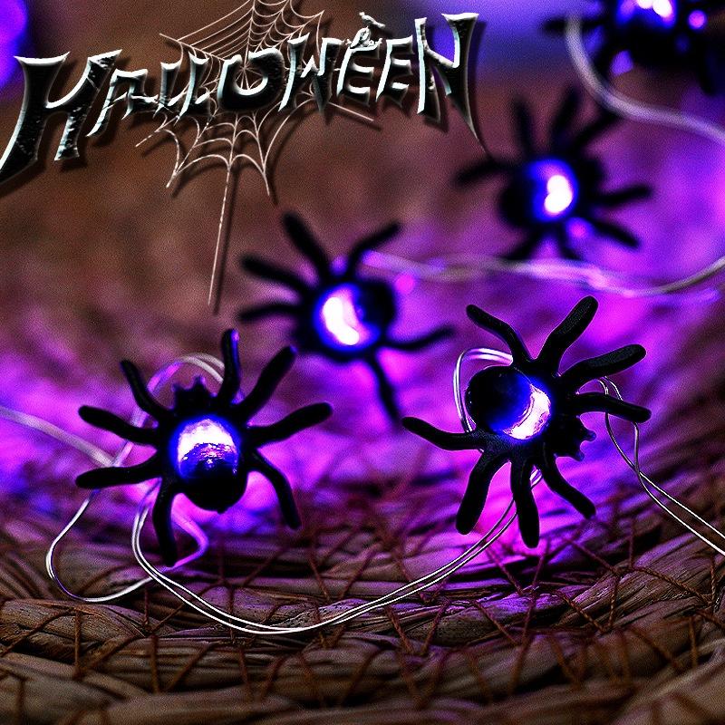 Purple Led Spider Lights For Halloween Decoration 2m/5m 20/50 Lights Battery/usb Powered