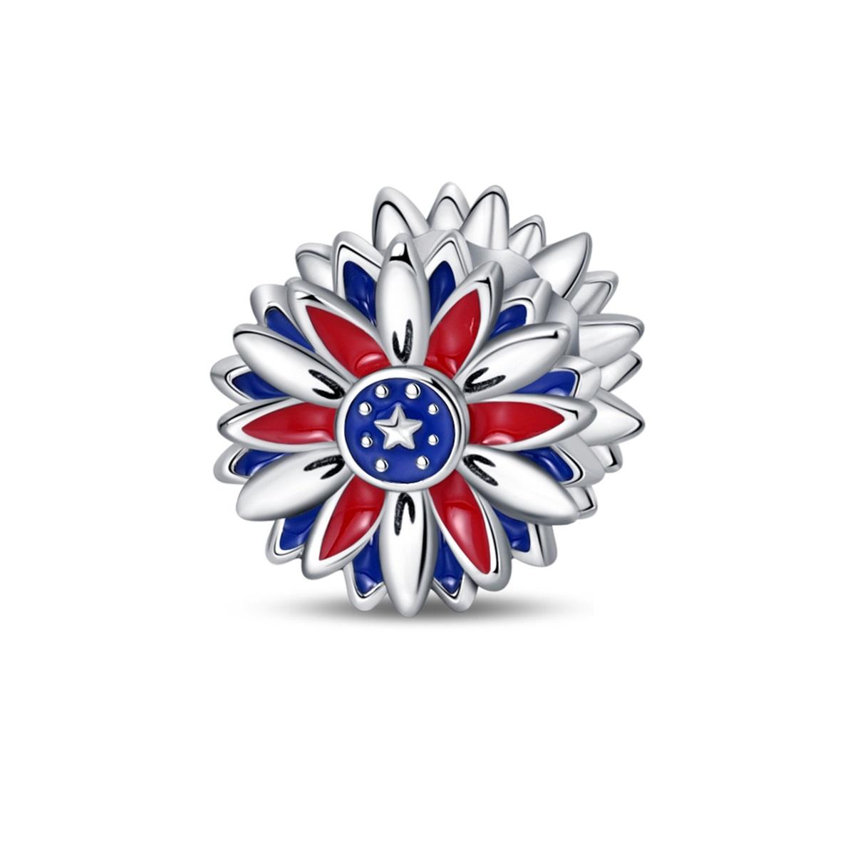 

Charm Genuine Copper Patriotism Sunflower Bead Fits Bracelets DoItYourself Beautiful Gifts Women Delicate Jewellery Accessory