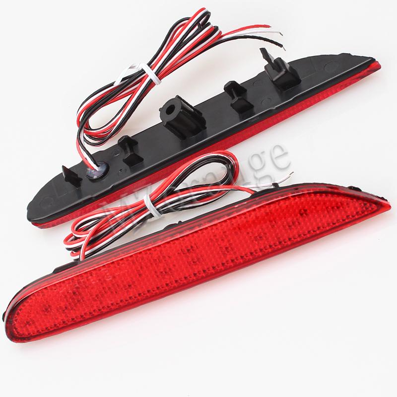 2PCS LED Rear Bumper Reflector Light For Nissan Leaf Pathfinder Rogue X-Trail X Trail JX35 QX56 Qashqai 2014- Tail Brake Lamp