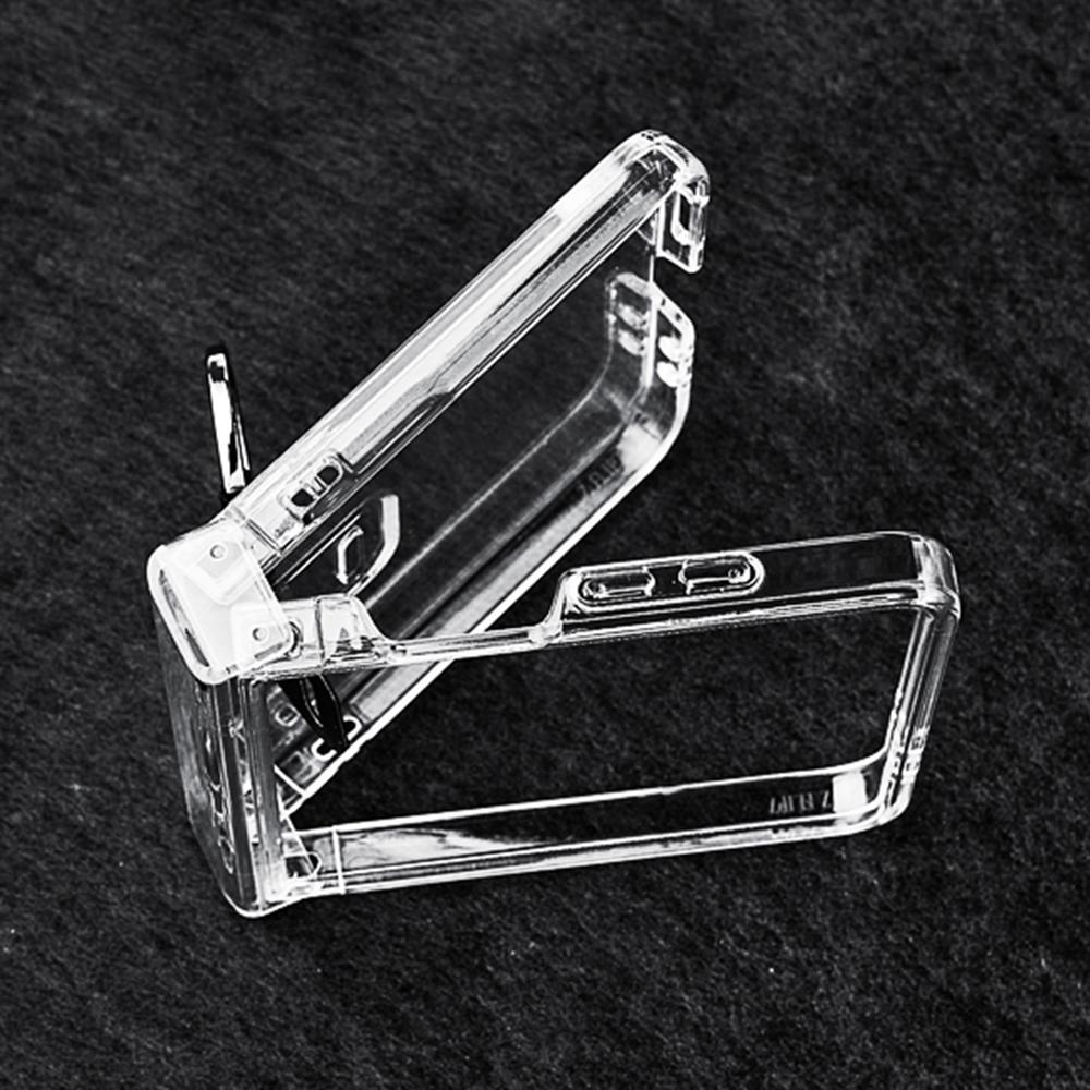For Samsung Galaxy Z Flip7 5G Case Hinge Protection PC Clear Shockproof Phone Cover with Finger Ring