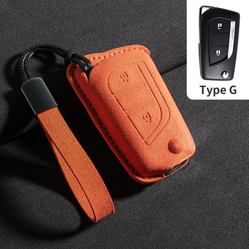 

Suede Leather Car Key Case Cover Protector Shell Fob For Toyota Corolla Camry Highlander Rav4 Levin Reiz Hilux Auto Accessories